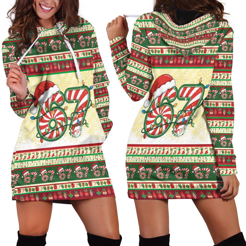 67 Six Seven Funny Meme Christmas Hoodie Dress Funny Xmas - Wonder Print Shop