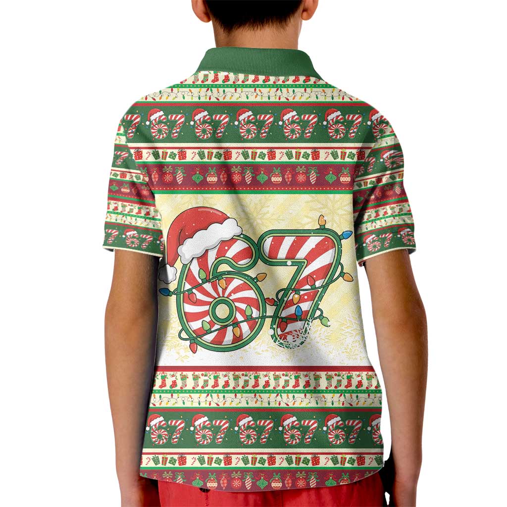 67 Six Seven Funny Meme Christmas Kid Polo Shirt Funny Xmas - Wonder Print Shop