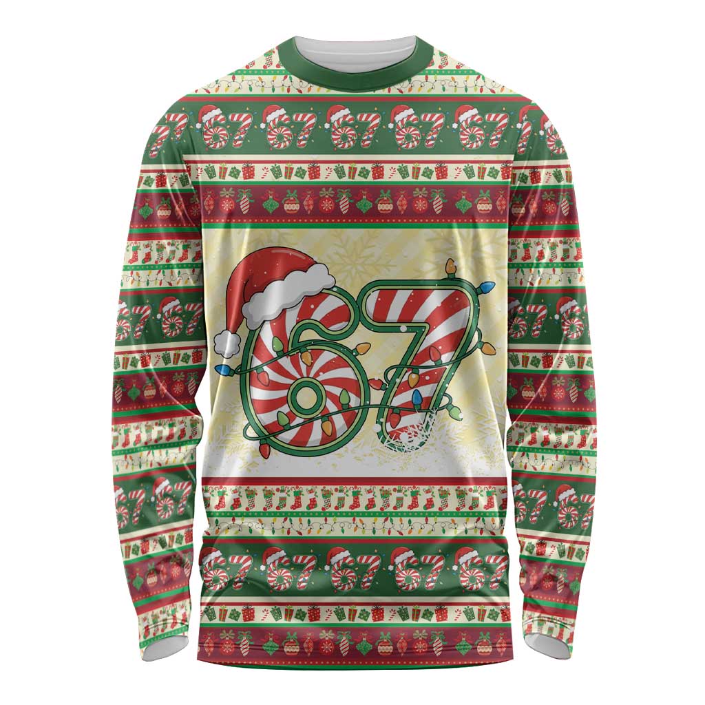 67 Six Seven Funny Meme Christmas Long Sleeve Shirt Funny Xmas - Wonder Print Shop