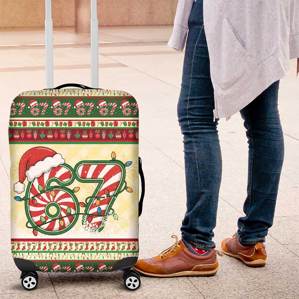 67 Six Seven Funny Meme Christmas Luggage Cover Funny Xmas - Wonder Print Shop