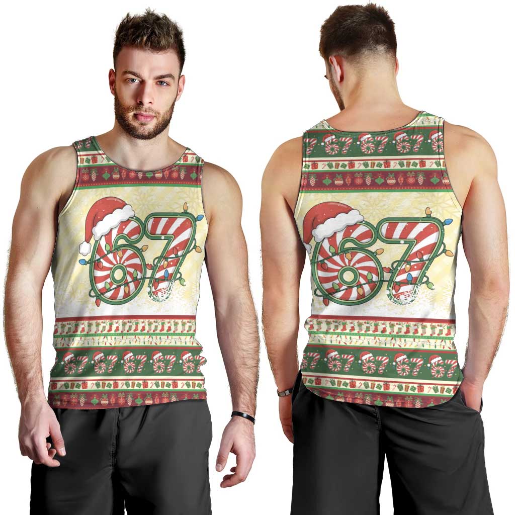 67 Six Seven Funny Meme Christmas Men Tank Top Funny Xmas - Wonder Print Shop