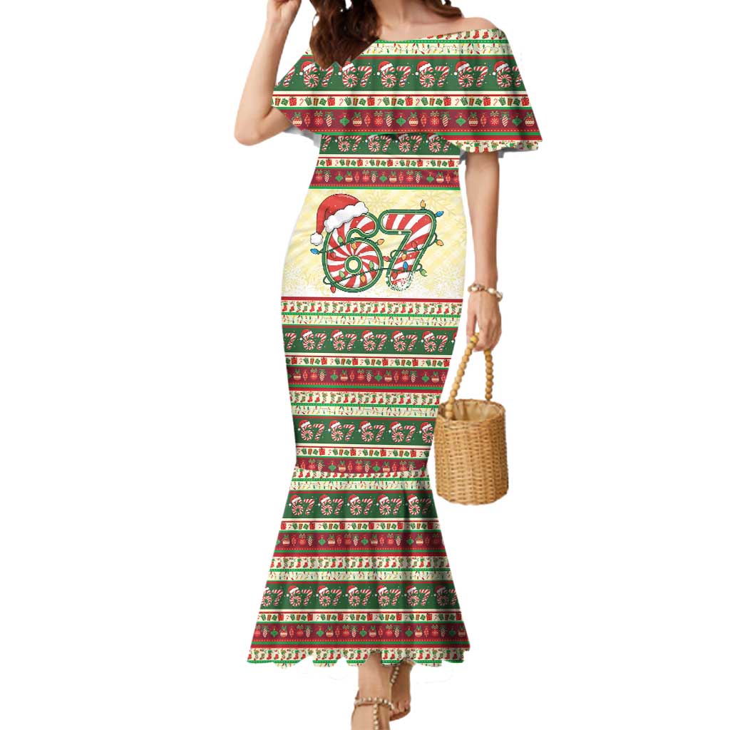 67 Six Seven Funny Meme Christmas Mermaid Dress Funny Xmas - Wonder Print Shop