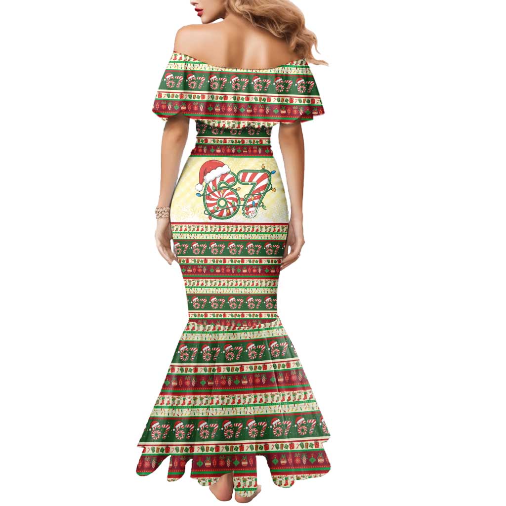 67 Six Seven Funny Meme Christmas Mermaid Dress Funny Xmas - Wonder Print Shop