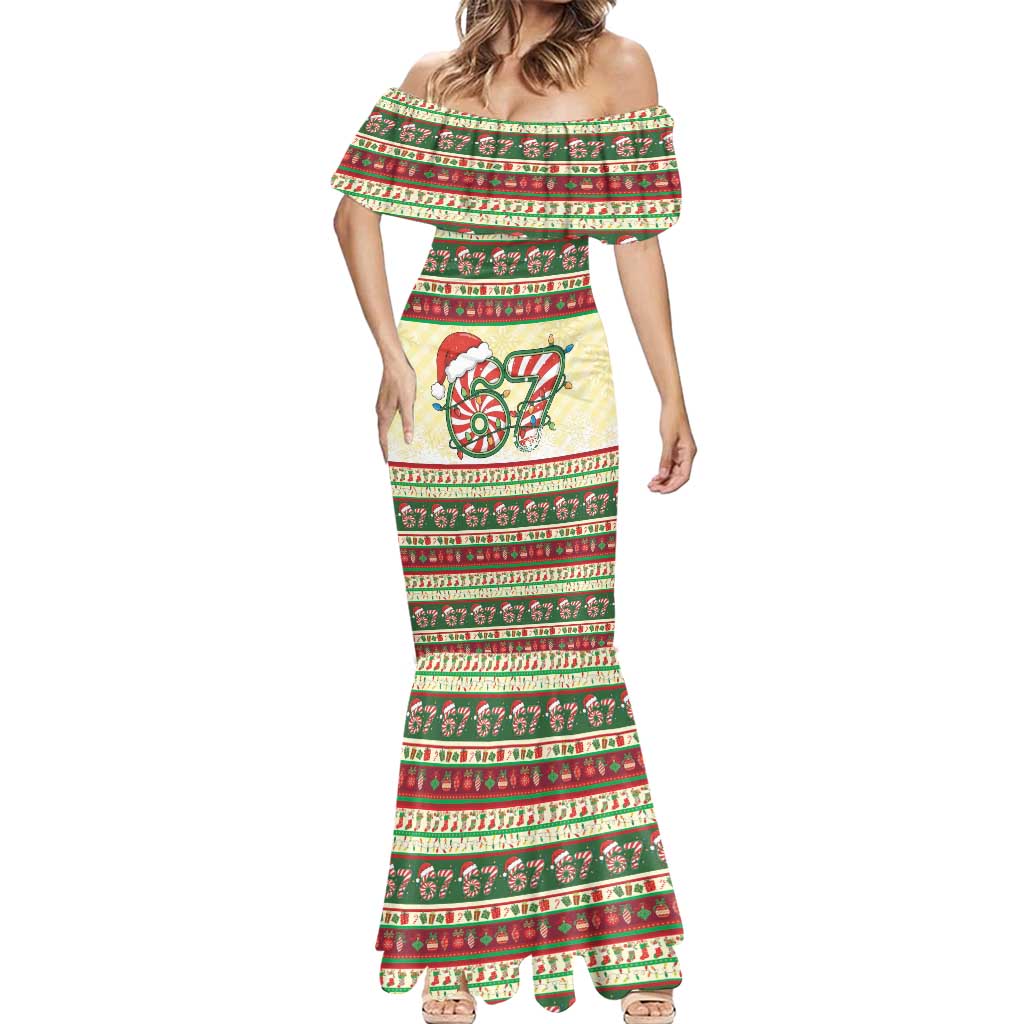 67 Six Seven Funny Meme Christmas Mermaid Dress Funny Xmas - Wonder Print Shop