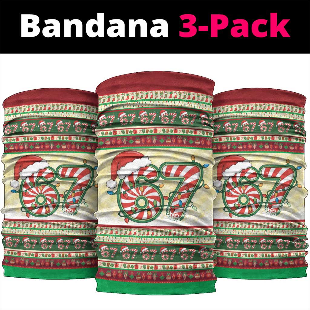 67 Six Seven Funny Meme Christmas Neck Gaiter Funny Xmas - Wonder Print Shop
