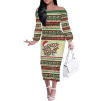 67 Six Seven Funny Meme Christmas Off The Shoulder Long Sleeve Dress Funny Xmas - Wonder Print Shop