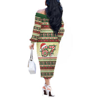 67 Six Seven Funny Meme Christmas Off The Shoulder Long Sleeve Dress Funny Xmas - Wonder Print Shop