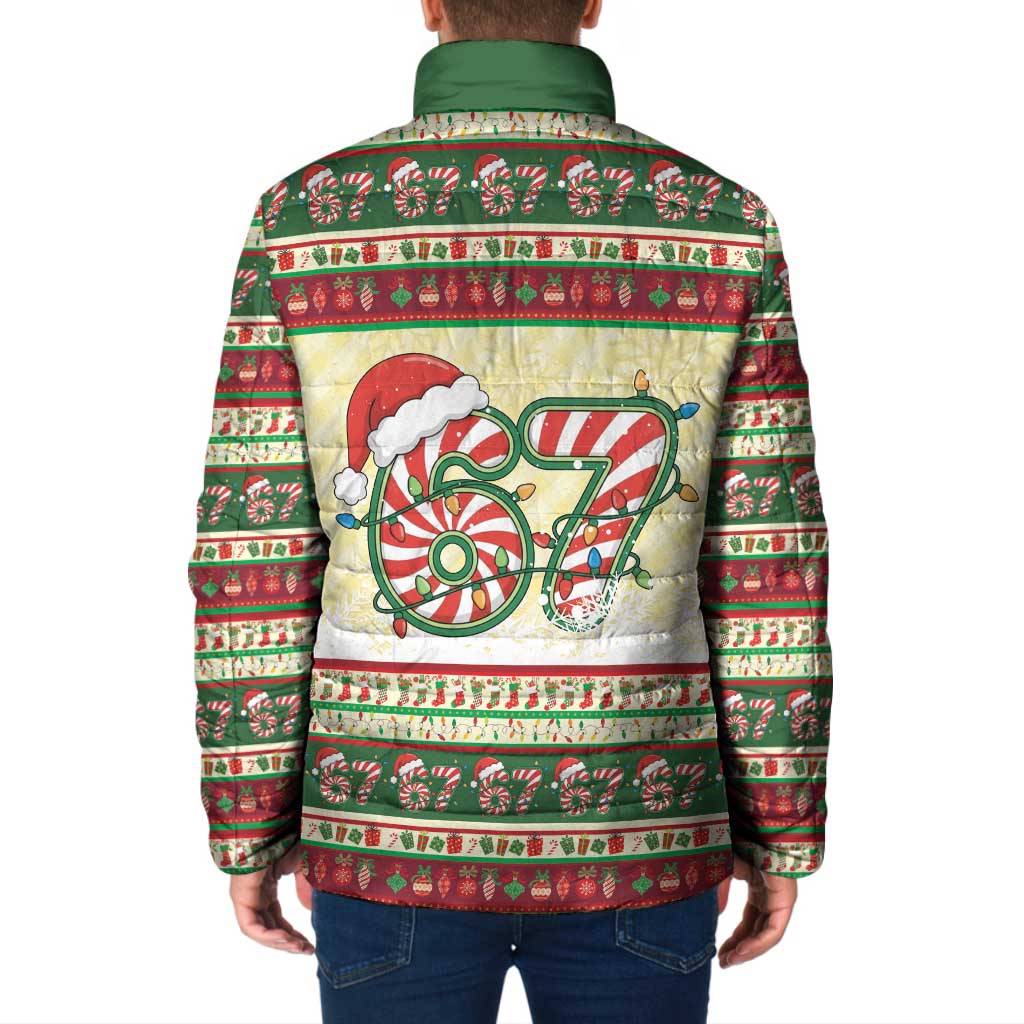 67 Six Seven Funny Meme Christmas Padded Jacket Funny Xmas - Wonder Print Shop