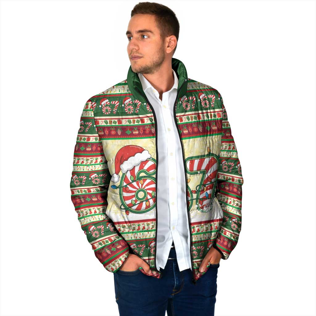 67 Six Seven Funny Meme Christmas Padded Jacket Funny Xmas - Wonder Print Shop