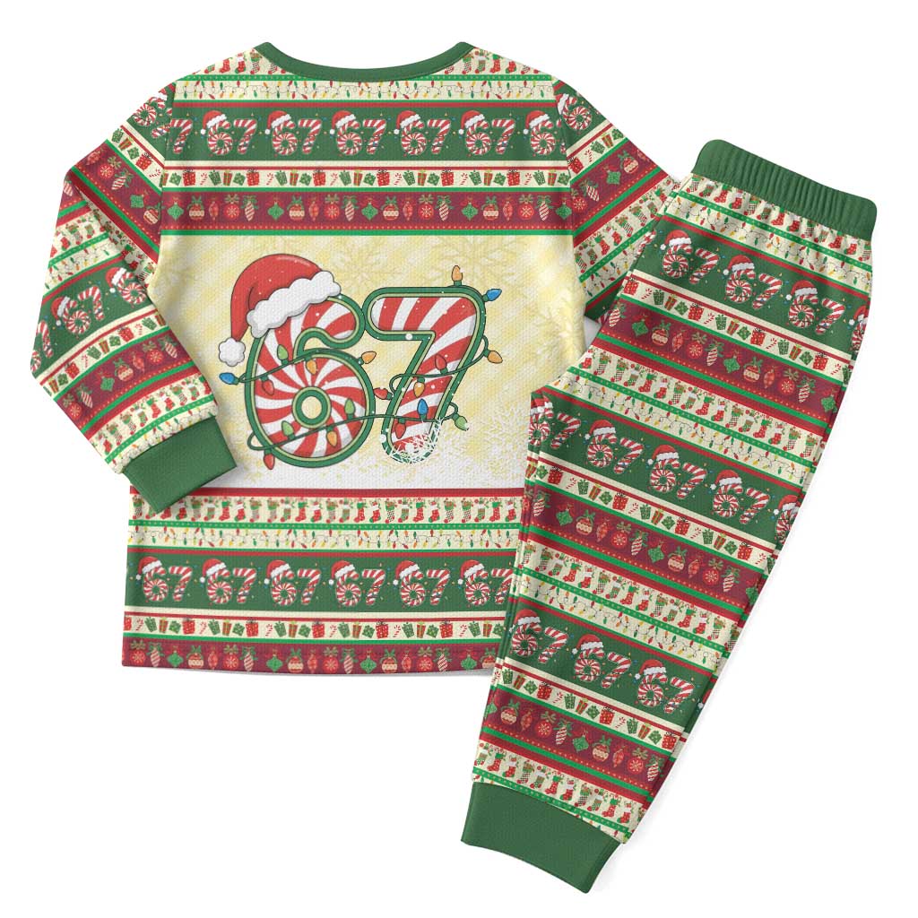 67 Six Seven Funny Meme Christmas Pajama Set Funny Xmas - Wonder Print Shop