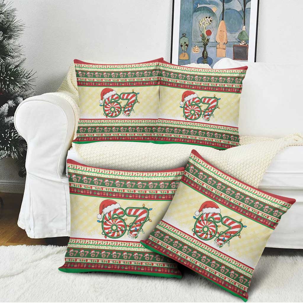 67 Six Seven Funny Meme Christmas Pillow Cover Funny Xmas - Wonder Print Shop