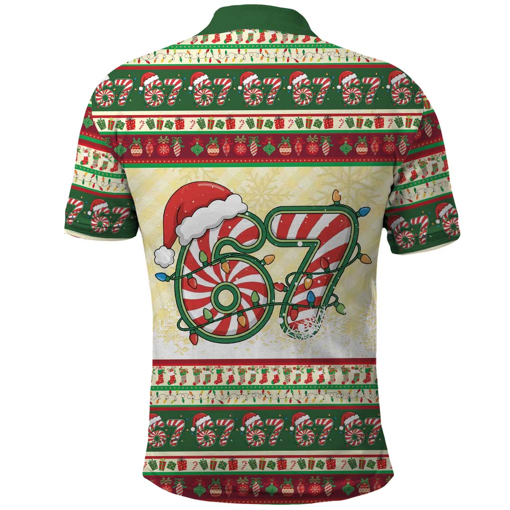 67 Six Seven Funny Meme Christmas Polo Shirt Funny Xmas - Wonder Print Shop