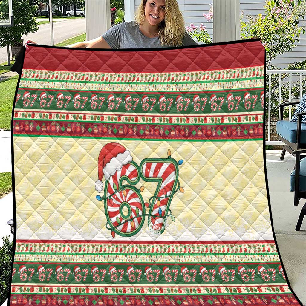 67 Six Seven Funny Meme Christmas Quilt Funny Xmas - Wonder Print Shop