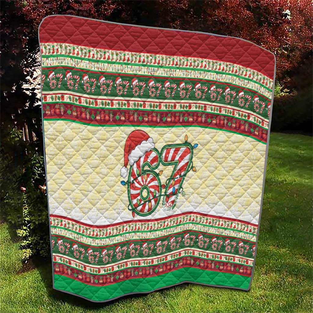67 Six Seven Funny Meme Christmas Quilt Funny Xmas - Wonder Print Shop