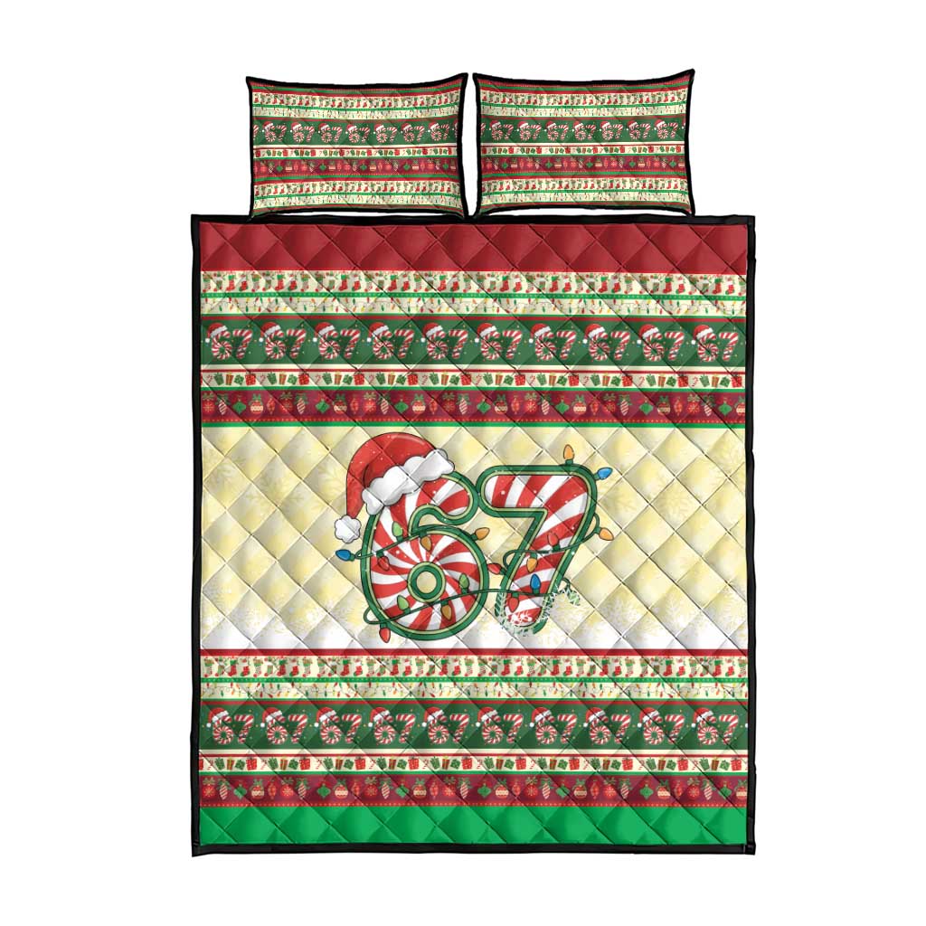 67 Six Seven Funny Meme Christmas Quilt Bed Set Funny Xmas - Wonder Print Shop