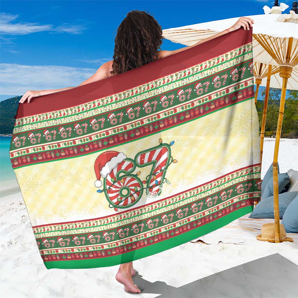 67 Six Seven Funny Meme Christmas Sarong Funny Xmas - Wonder Print Shop