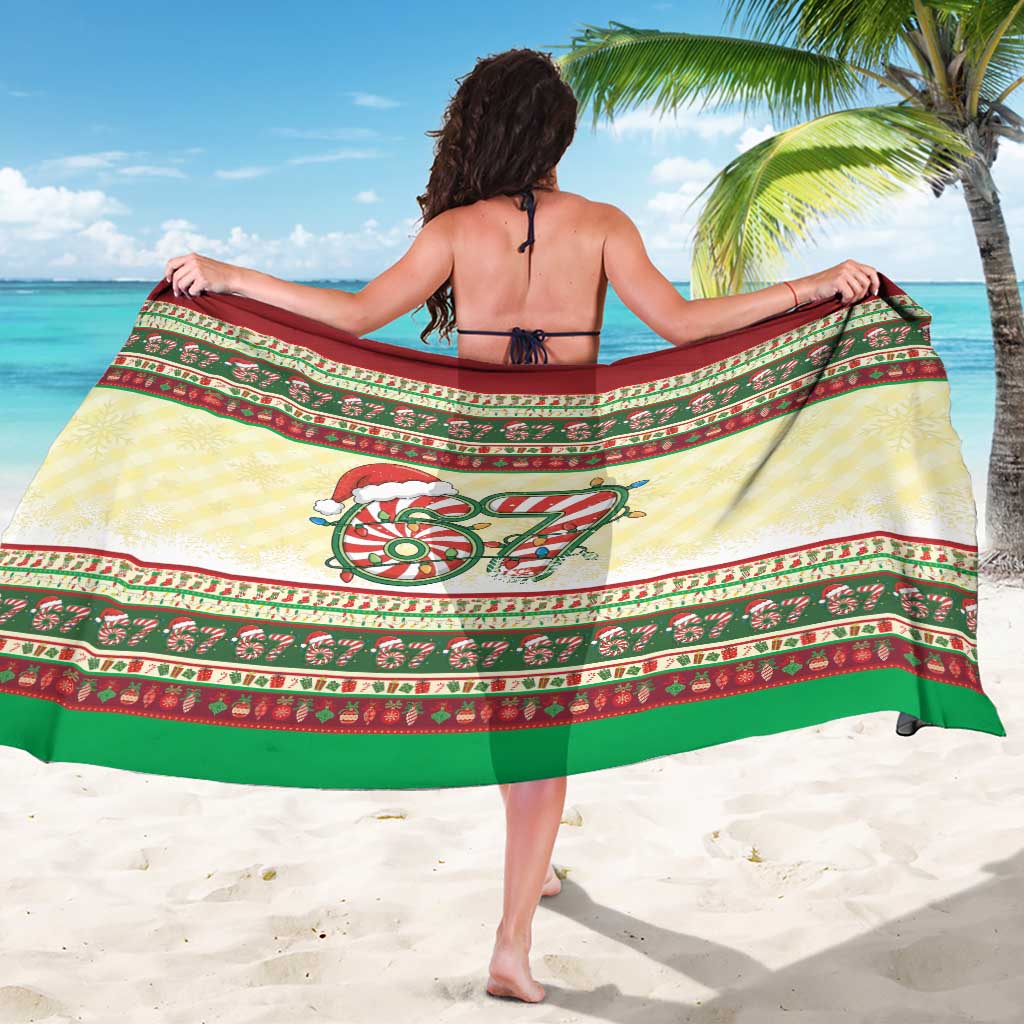 67 Six Seven Funny Meme Christmas Sarong Funny Xmas - Wonder Print Shop