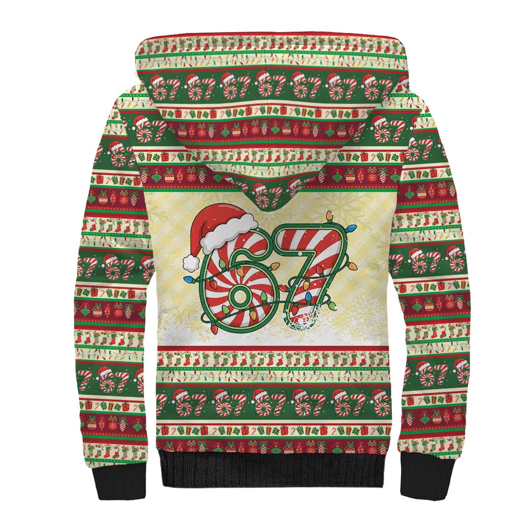 67 Six Seven Funny Meme Christmas Sherpa Hoodie Funny Xmas - Wonder Print Shop