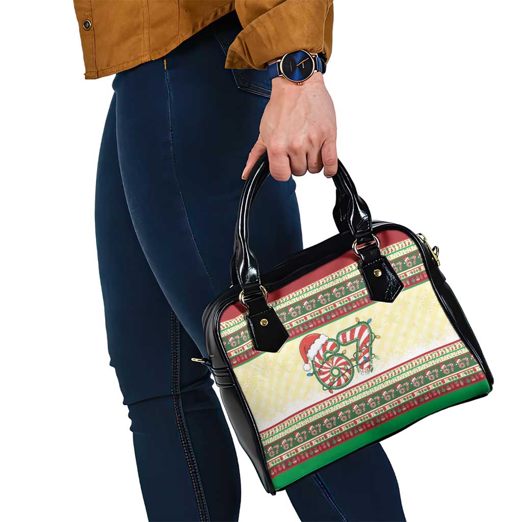 67 Six Seven Funny Meme Christmas Shoulder Handbag Funny Xmas - Wonder Print Shop