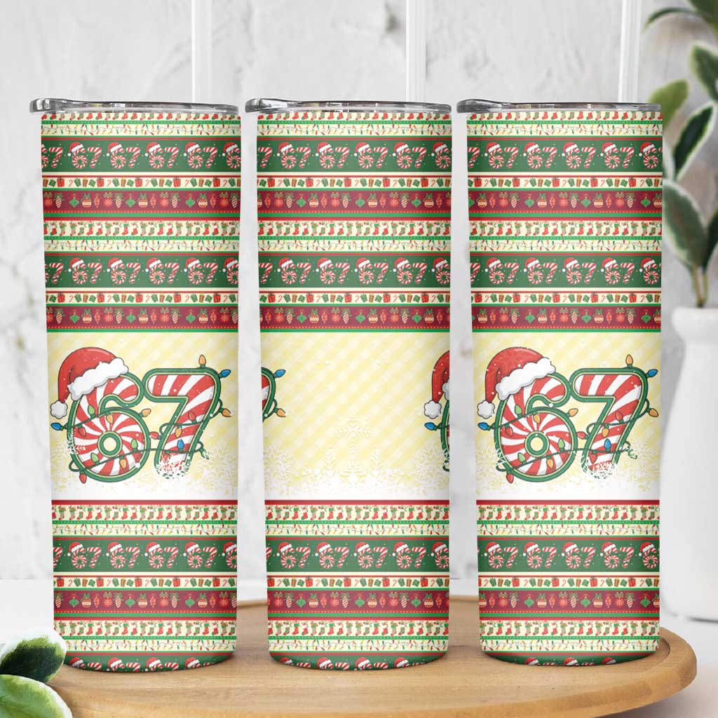 67 Six Seven Funny Meme Christmas Skinny Tumbler Funny Xmas - Wonder Print Shop