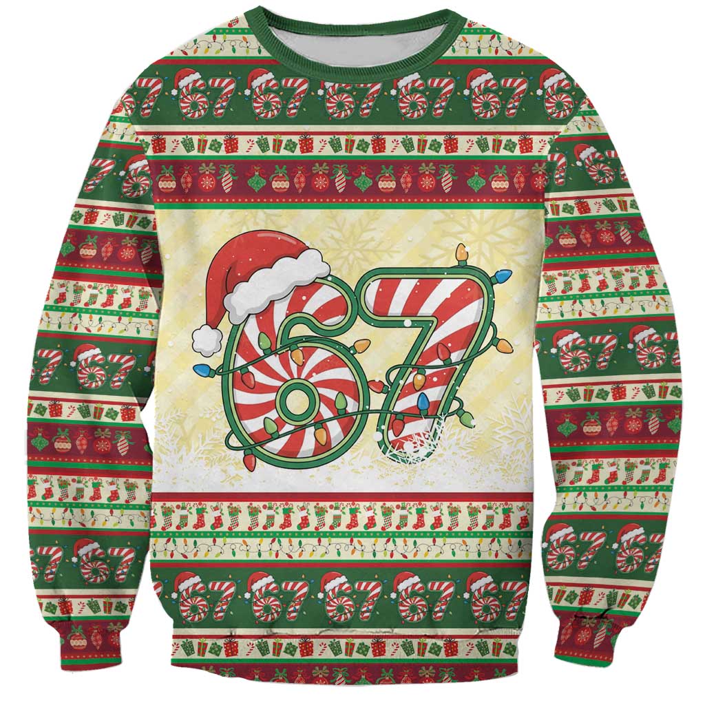67 Six Seven Funny Meme Christmas Sweatshirt Funny Xmas - Wonder Print Shop