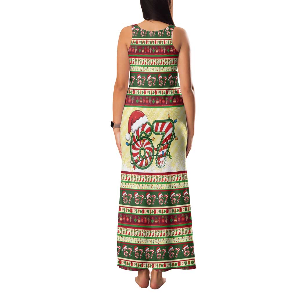 67 Six Seven Funny Meme Christmas Tank Maxi Dress Funny Xmas - Wonder Print Shop