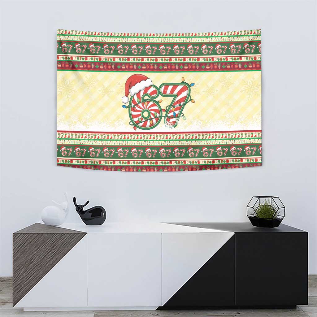 67 Six Seven Funny Meme Christmas Tapestry Funny Xmas - Wonder Print Shop