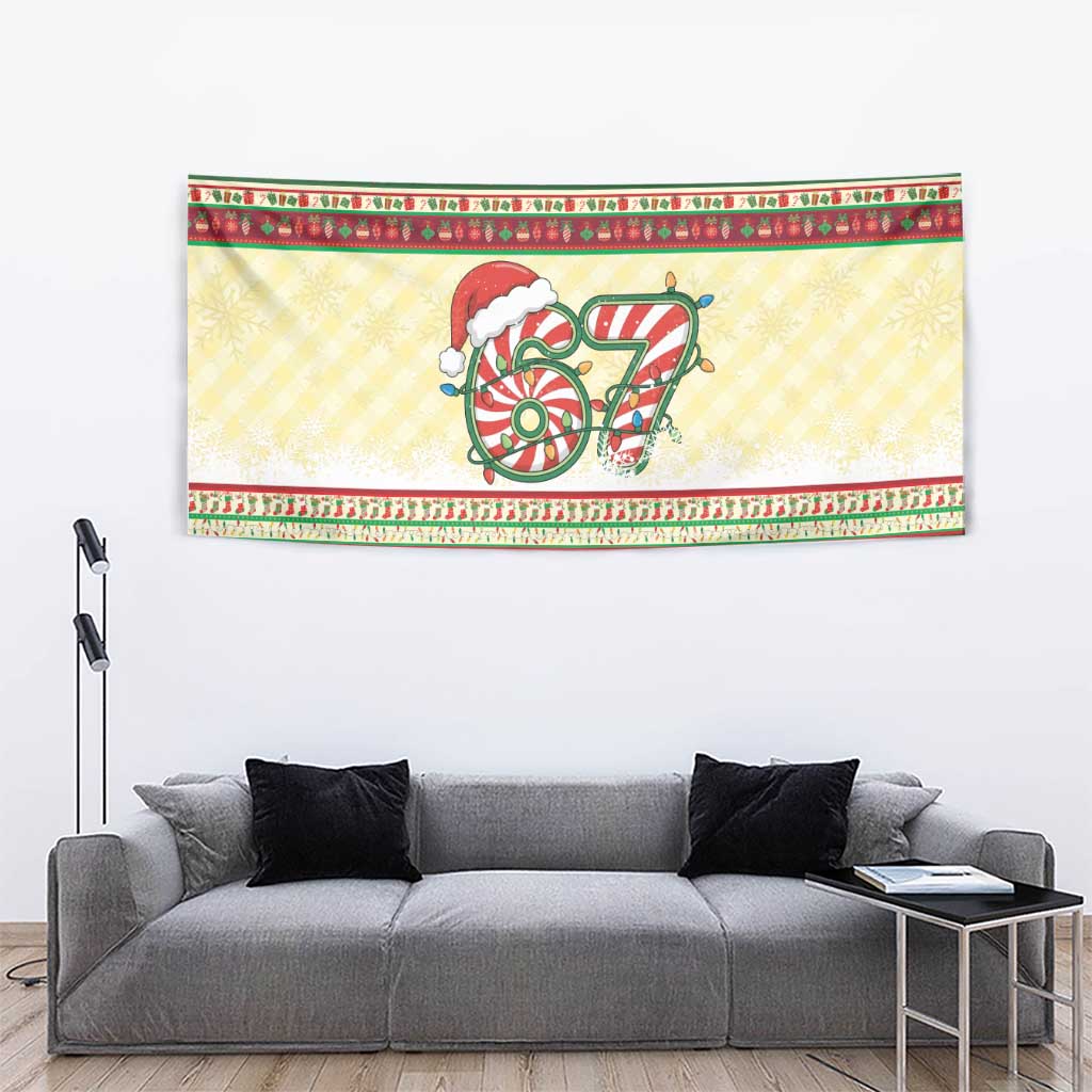 67 Six Seven Funny Meme Christmas Tapestry Funny Xmas - Wonder Print Shop
