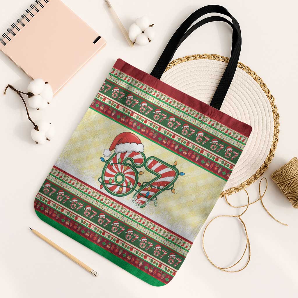 67 Six Seven Funny Meme Christmas Tote Bag Funny Xmas - Wonder Print Shop
