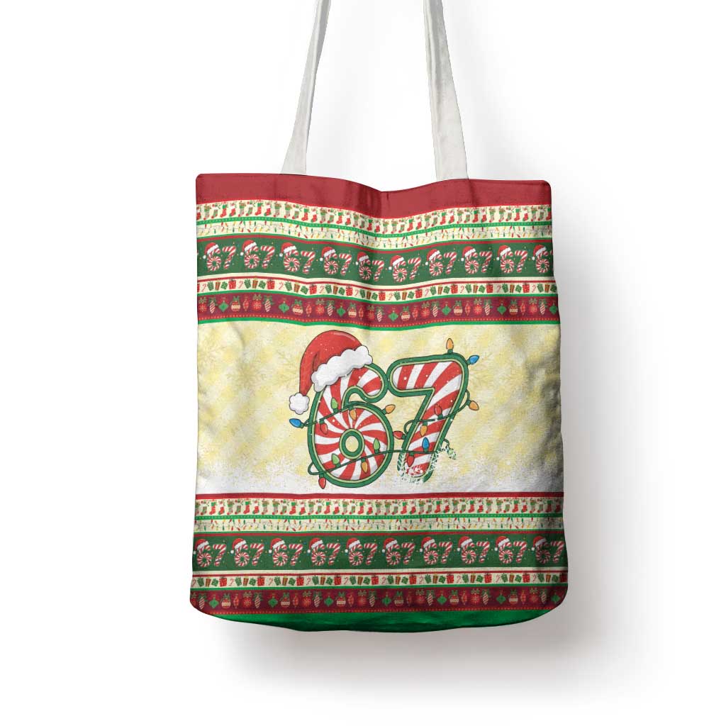 67 Six Seven Funny Meme Christmas Tote Bag Funny Xmas - Wonder Print Shop