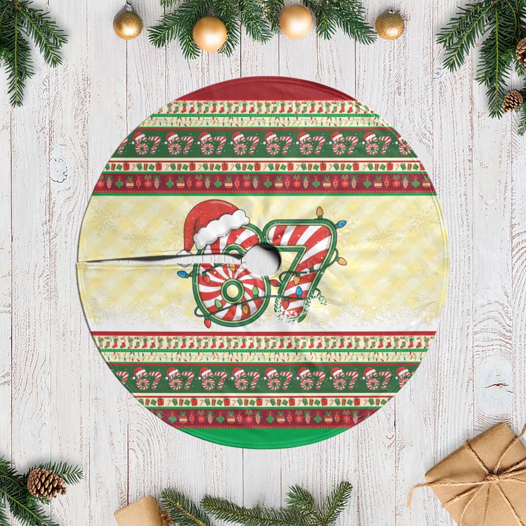 67 Six Seven Funny Meme Christmas Tree Skirt Funny Xmas - Wonder Print Shop