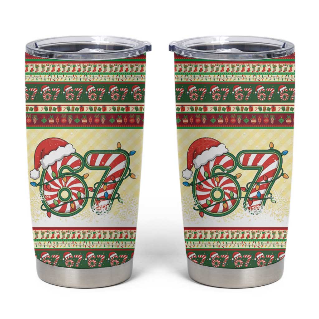 67 Six Seven Funny Meme Christmas Tumbler Cup Funny Xmas - Wonder Print Shop