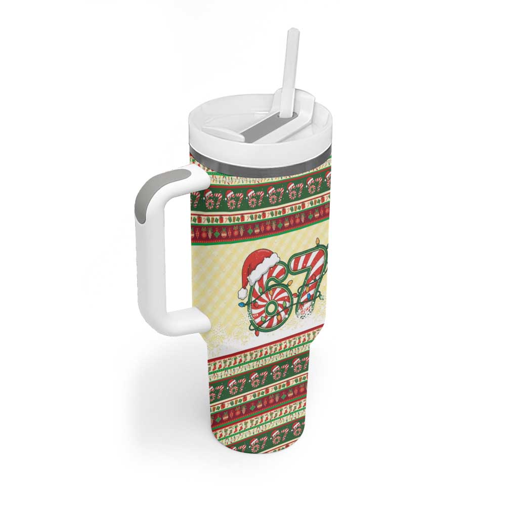 67 Six Seven Funny Meme Christmas Tumbler With Handle Funny Xmas - Wonder Print Shop