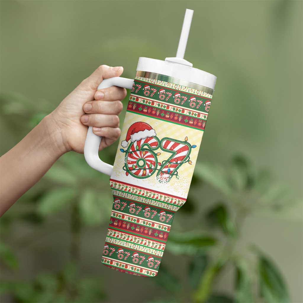 67 Six Seven Funny Meme Christmas Tumbler With Handle Funny Xmas - Wonder Print Shop
