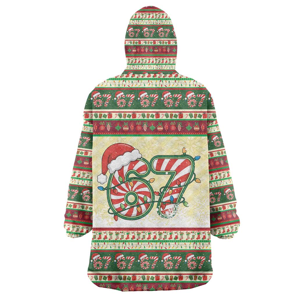 67 Six Seven Funny Meme Christmas Wearable Blanket Hoodie Funny Xmas - Wonder Print Shop