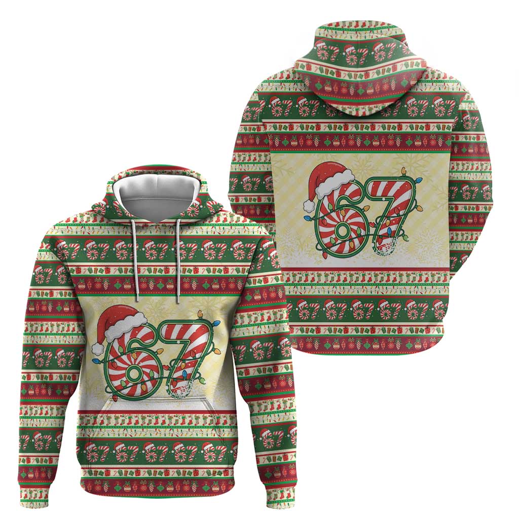 67 Six Seven Funny Meme Christmas Zip Hoodie Funny Xmas - Wonder Print Shop