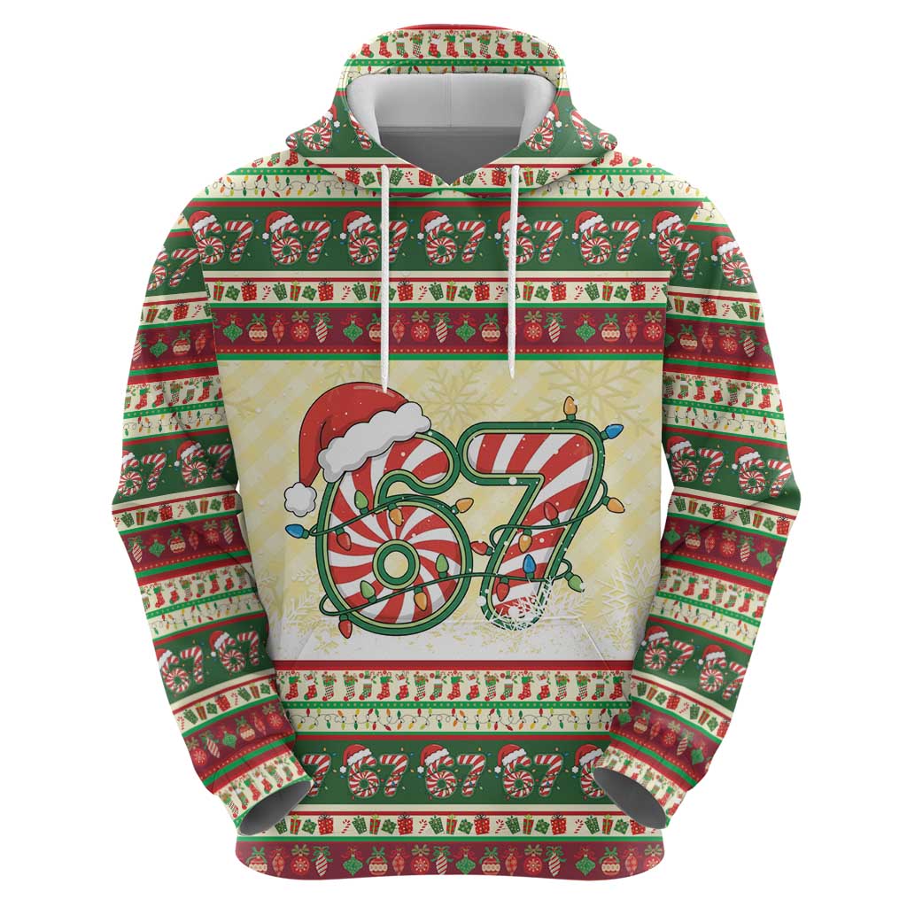 67 Six Seven Funny Meme Christmas Zip Hoodie Funny Xmas - Wonder Print Shop