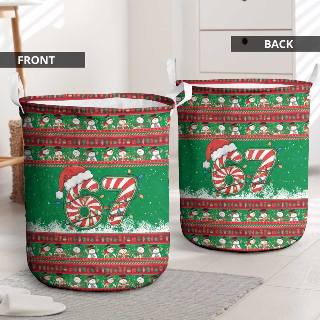 67 Six Seven Funny Meme Christmas Laundry Basket Funny Xmas - Wonder Print Shop