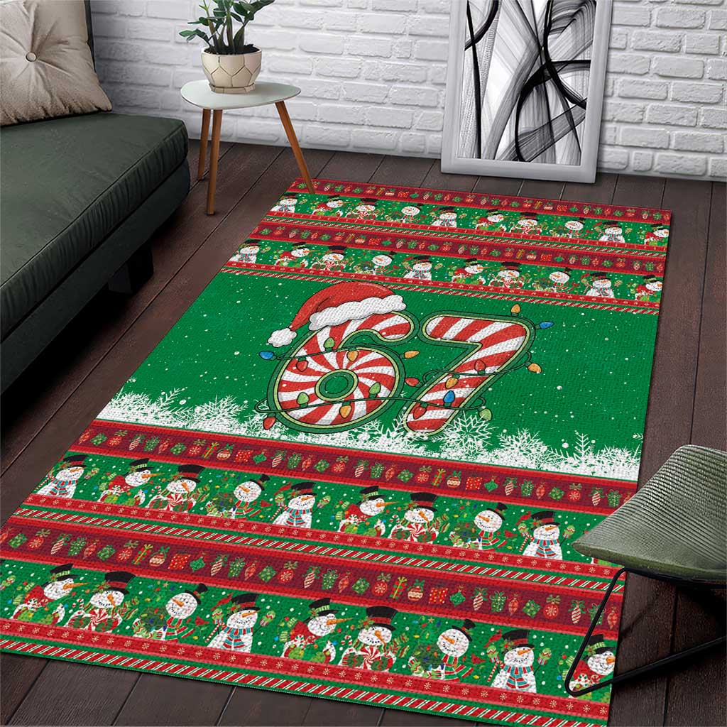 67 Six Seven Funny Meme Christmas Area Rug Funny Xmas - Wonder Print Shop