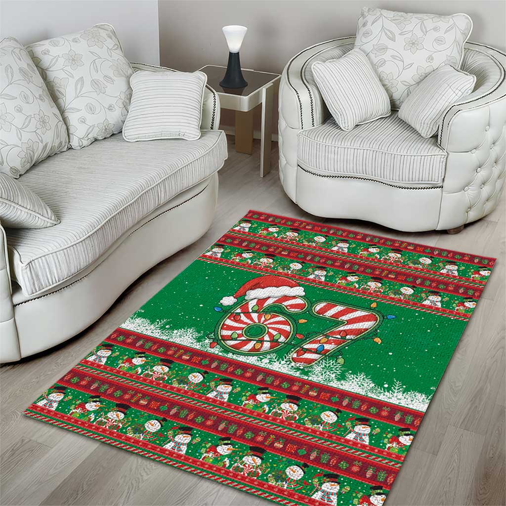 67 Six Seven Funny Meme Christmas Area Rug Funny Xmas - Wonder Print Shop