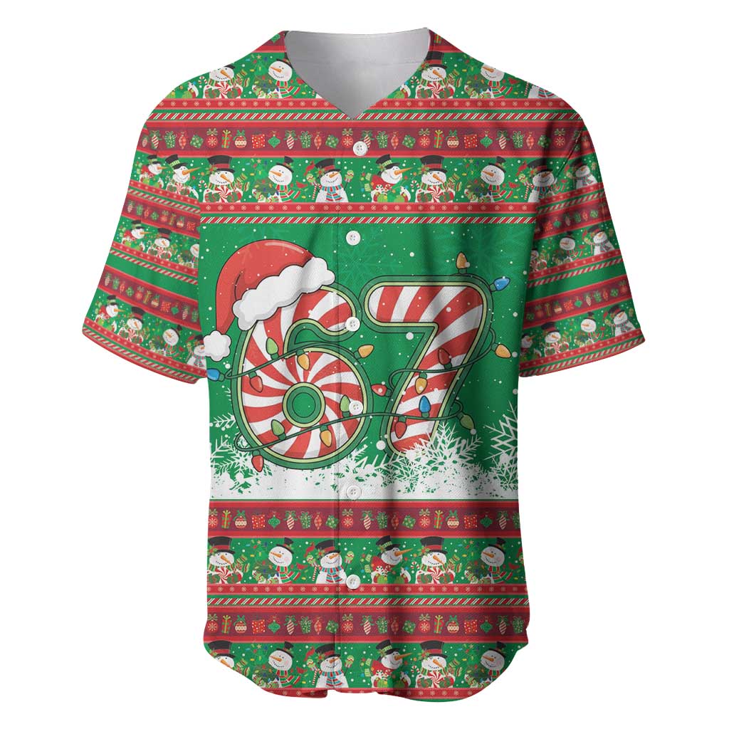 67 Six Seven Funny Meme Christmas Baseball Jersey Funny Xmas - Wonder Print Shop