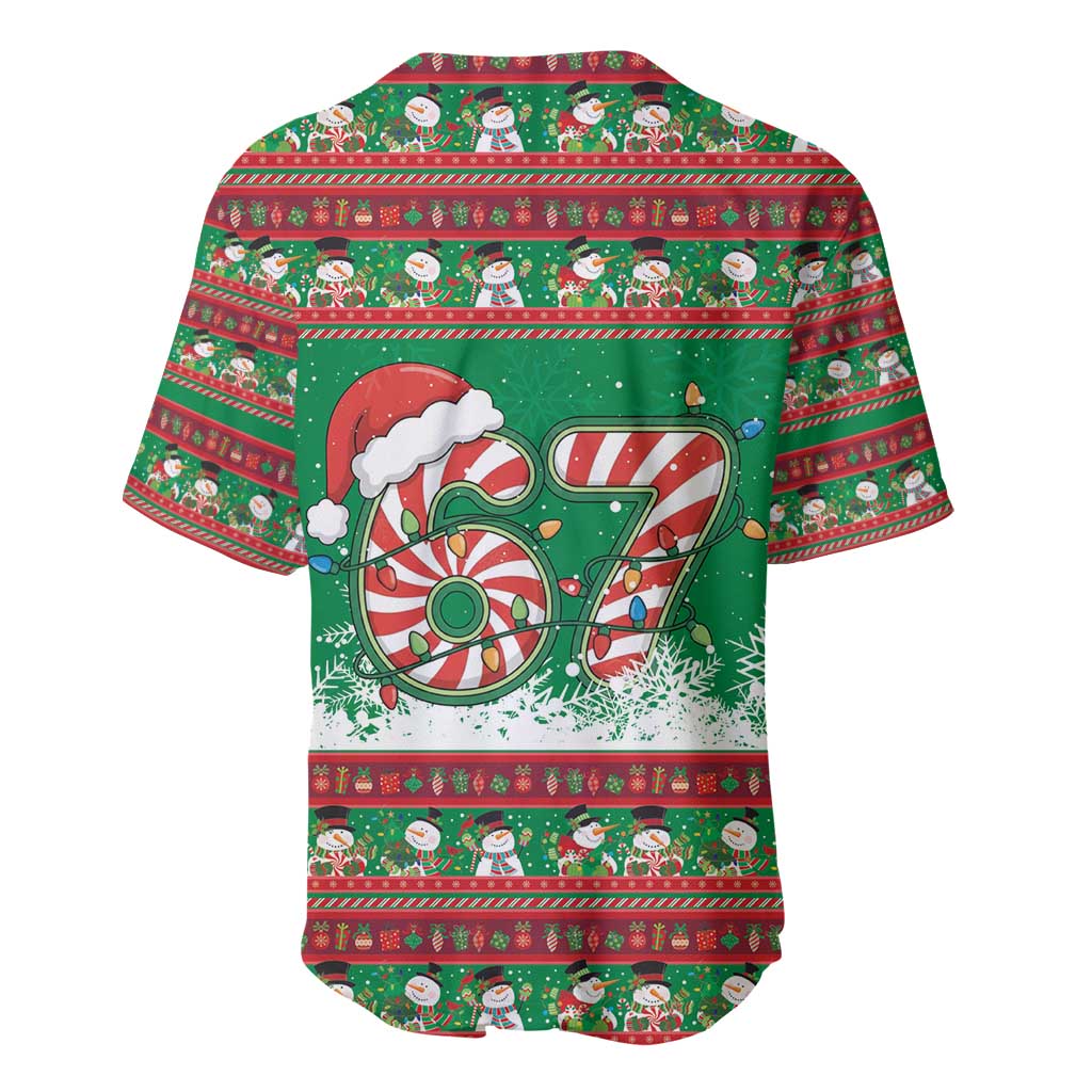 67 Six Seven Funny Meme Christmas Baseball Jersey Funny Xmas - Wonder Print Shop