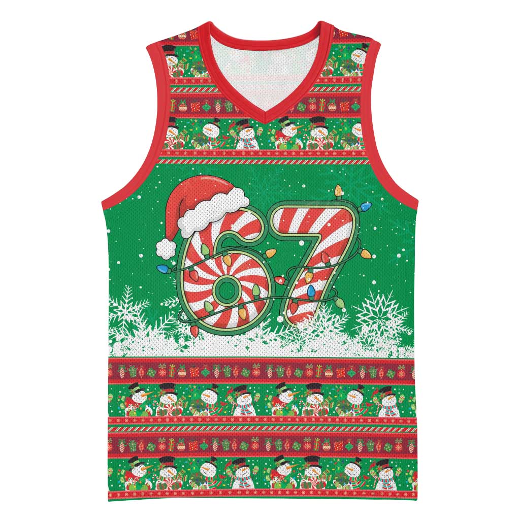 67 Six Seven Funny Meme Christmas Basketball Jersey Funny Xmas - Wonder Print Shop