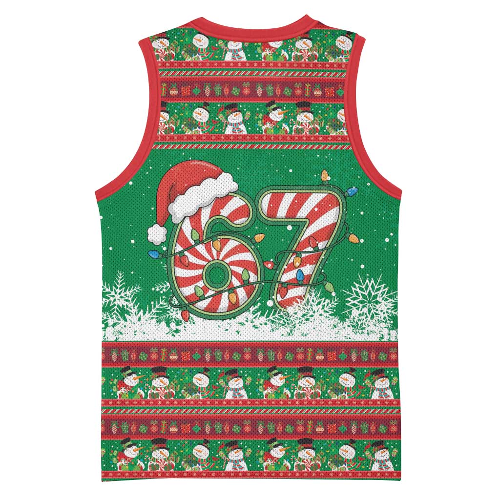 67 Six Seven Funny Meme Christmas Basketball Jersey Funny Xmas - Wonder Print Shop