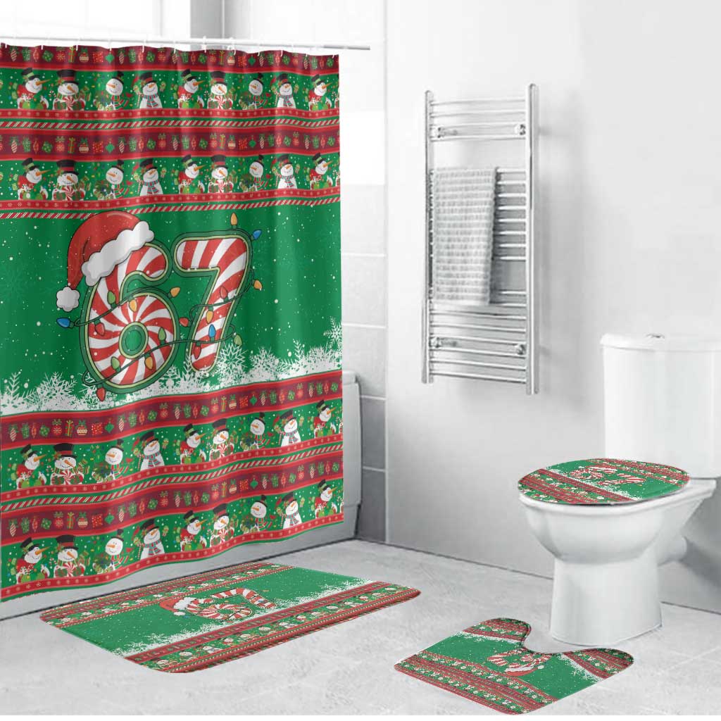 67 Six Seven Funny Meme Christmas Bathroom Set Funny Xmas - Wonder Print Shop