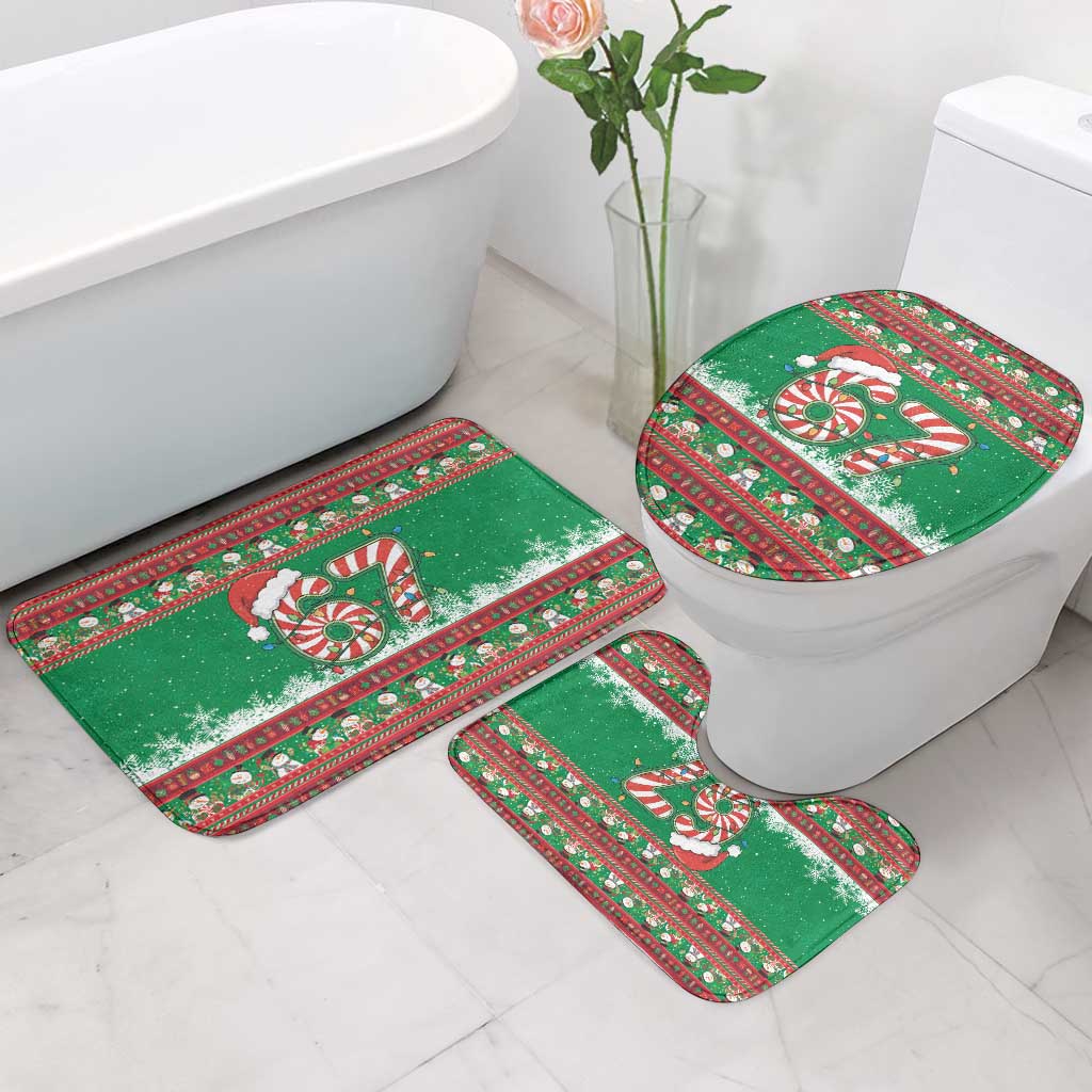 67 Six Seven Funny Meme Christmas Bathroom Set Funny Xmas - Wonder Print Shop