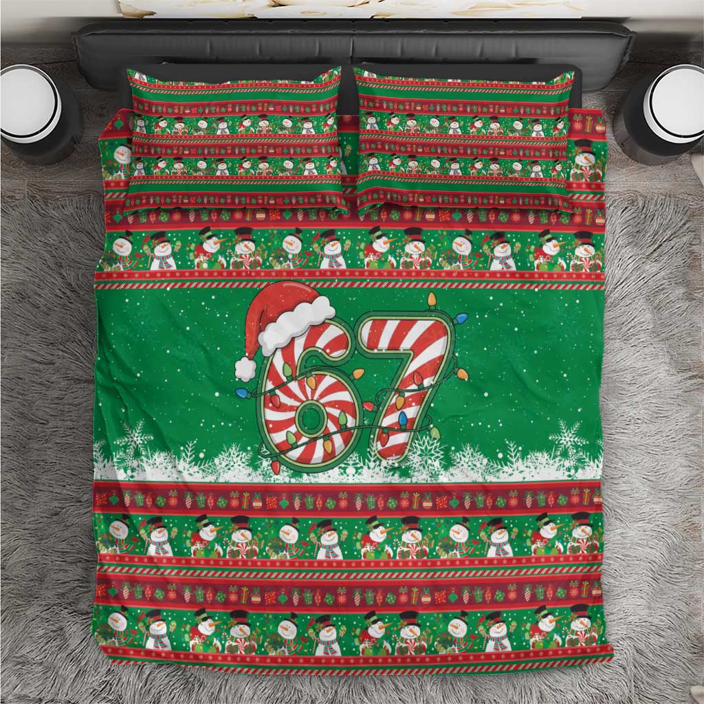 67 Six Seven Funny Meme Christmas Bedding Set Funny Xmas - Wonder Print Shop