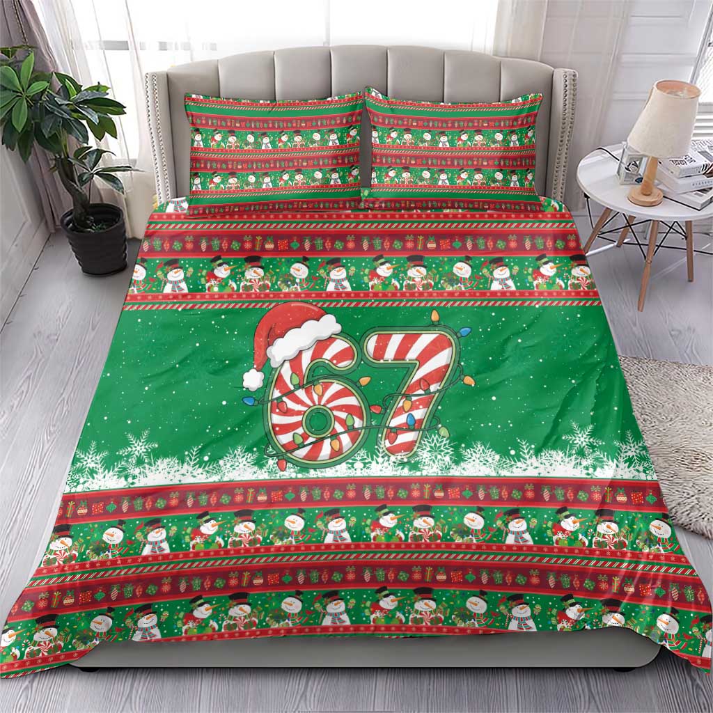 67 Six Seven Funny Meme Christmas Bedding Set Funny Xmas - Wonder Print Shop
