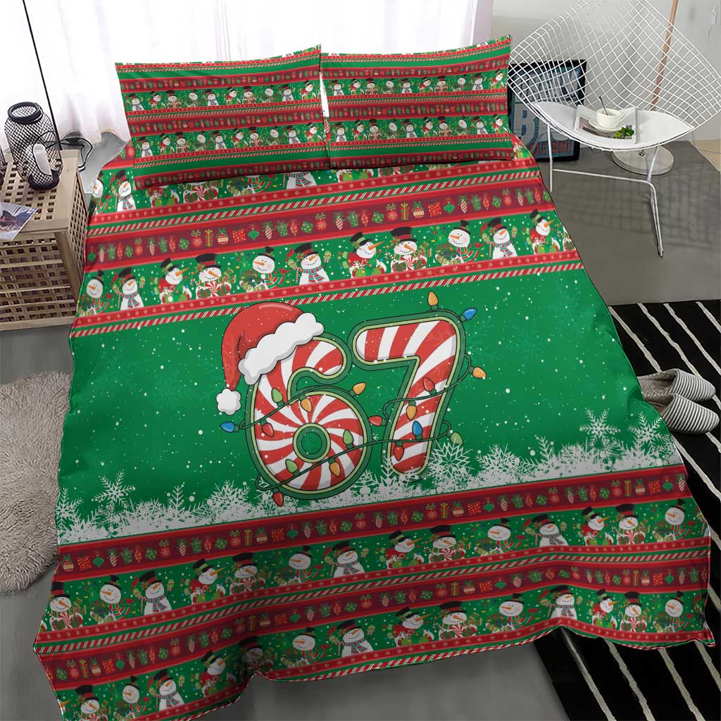 67 Six Seven Funny Meme Christmas Bedding Set Funny Xmas - Wonder Print Shop