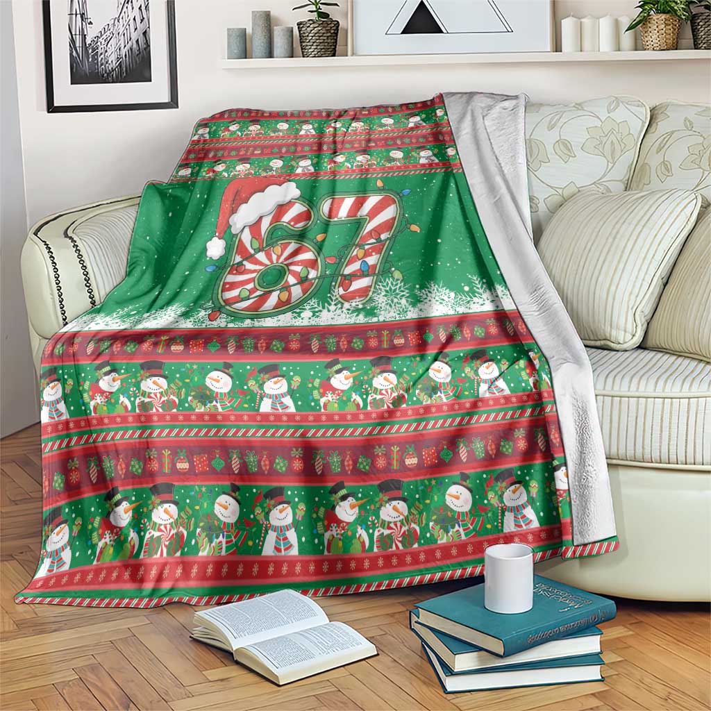 67 Six Seven Funny Meme Christmas Blanket Funny Xmas - Wonder Print Shop